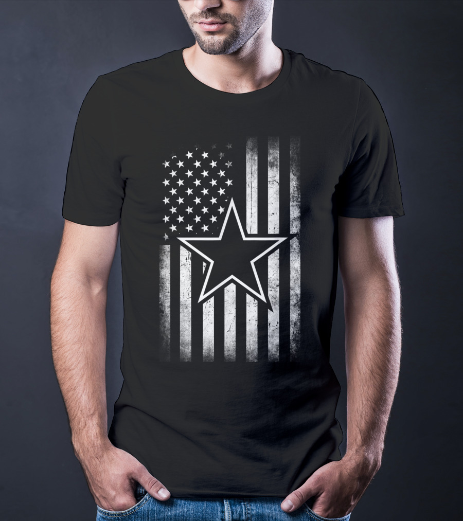 Mens Womens Cowboy Flag Football Dallas Fans American Star T-Shirt