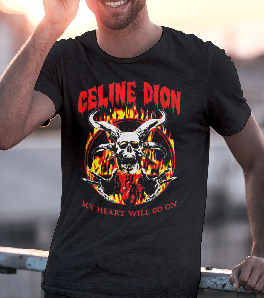 Celine Dion My Heart Will Go On Skull Fire T-Shirt