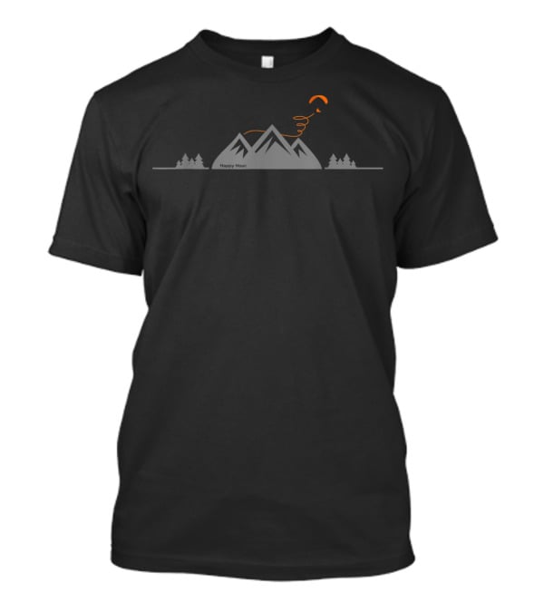 Happy Hour Paragliding Over Mountain Peaks Soaring Glider T-Shirt