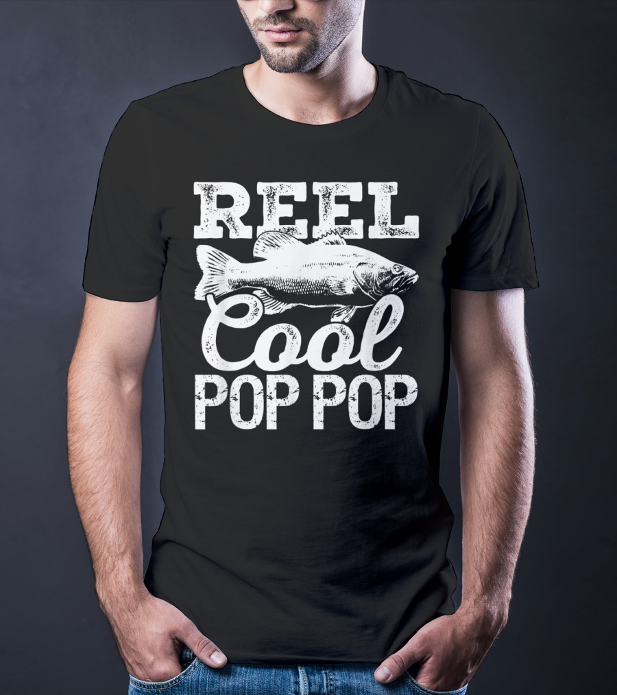 Reel Cool Pop Pop Fishing Outdoor Angler Bass Fish T-Shirt