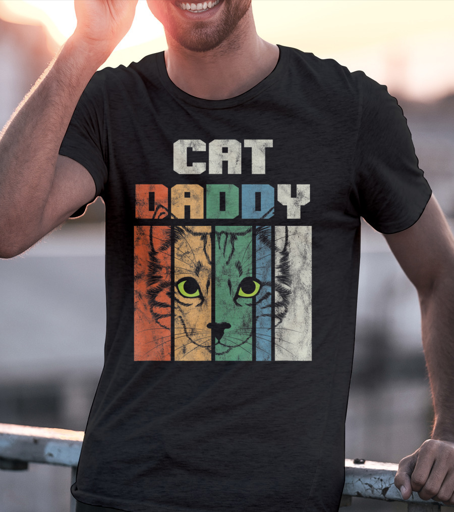 Retro Cat Daddy Cool Kitten Lover T-Shirt