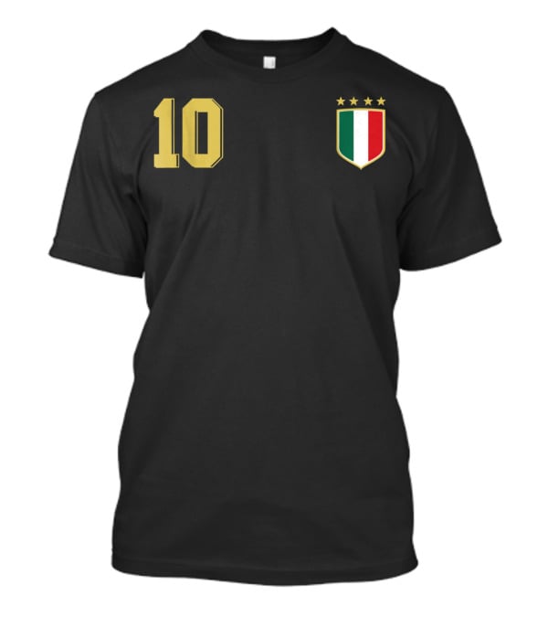 Italia Retro Soccer Jersey Italy Football 10 Crest Stars T-Shirt