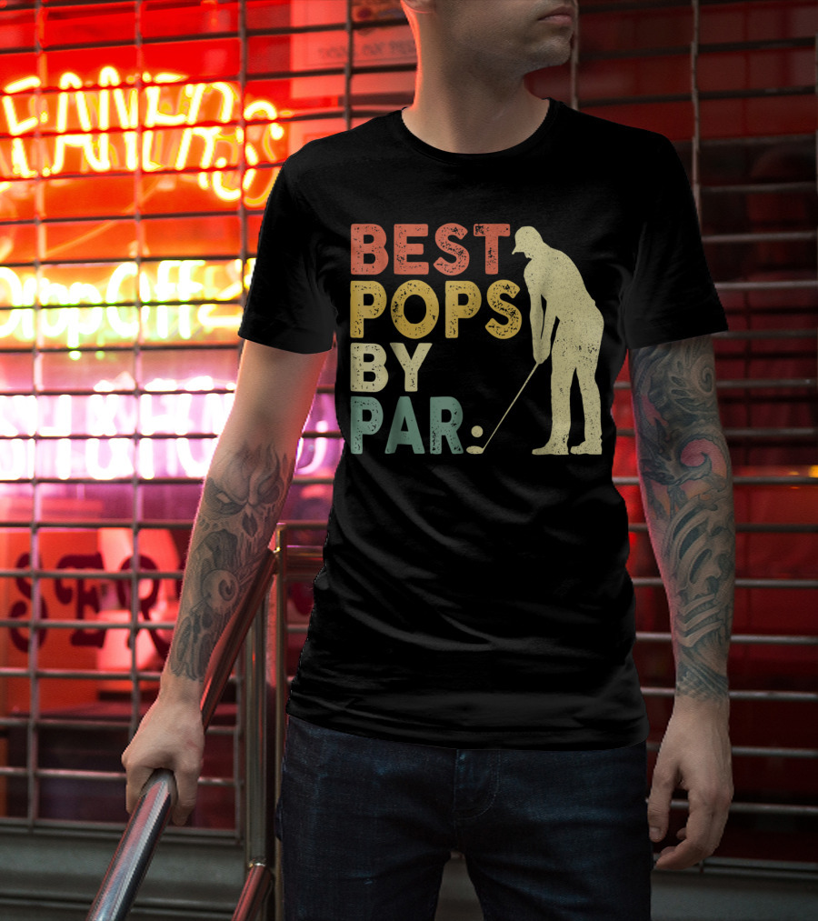 Best Pops By Par Golf Retro Vintage Golfer T-Shirt