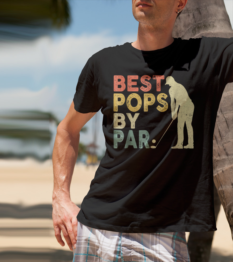 Best Pops By Par Golf Retro Vintage Golfer T-Shirt