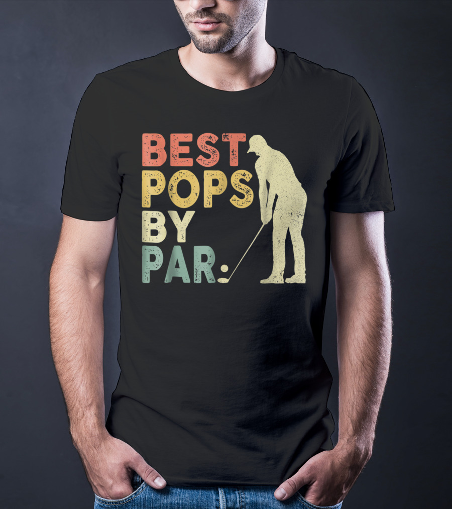 Best Pops By Par Golf Retro Vintage Golfer T-Shirt