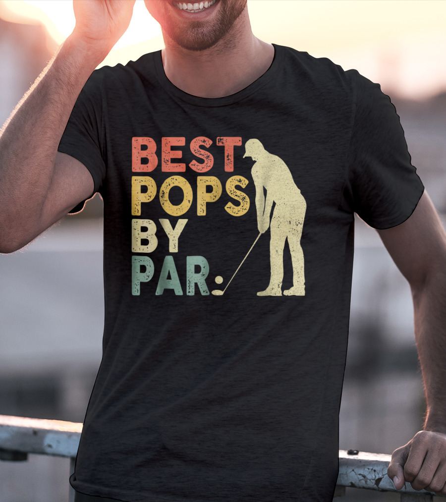 Best Pops By Par Golf Retro Vintage Golfer T-Shirt