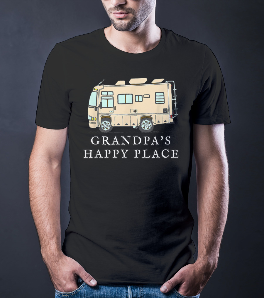 RV Grandpa's Happy Place Motorhome Adventure T-Shirt