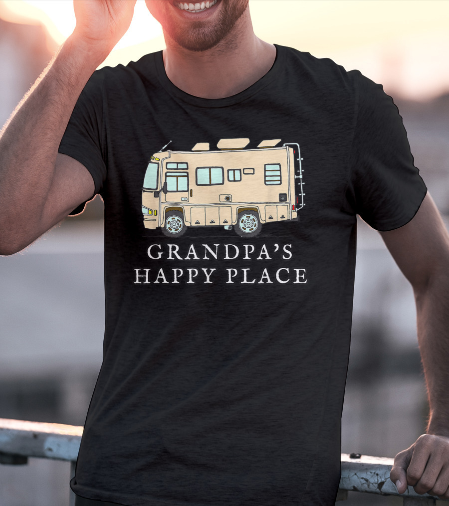 RV Grandpa's Happy Place Motorhome Adventure T-Shirt