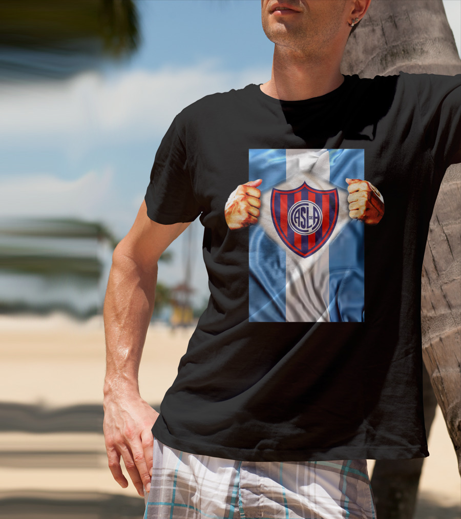 San Lorenzo Heartbeat ASL De Football Soccer Fans Logo Emblem T-Shirt