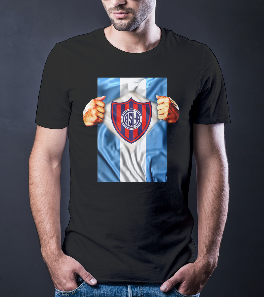 San Lorenzo Heartbeat ASL De Football Soccer Fans Logo Emblem T-Shirt