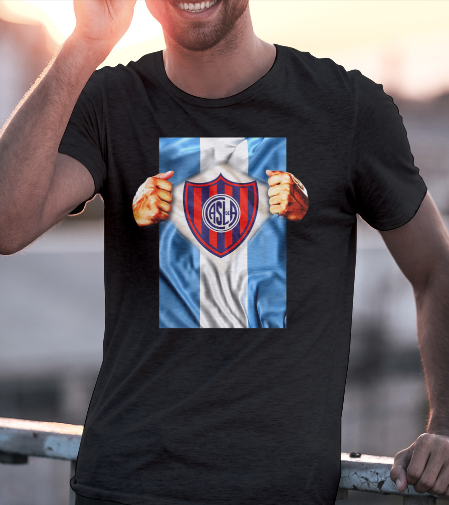San Lorenzo Heartbeat ASL De Football Soccer Fans Logo Emblem T-Shirt