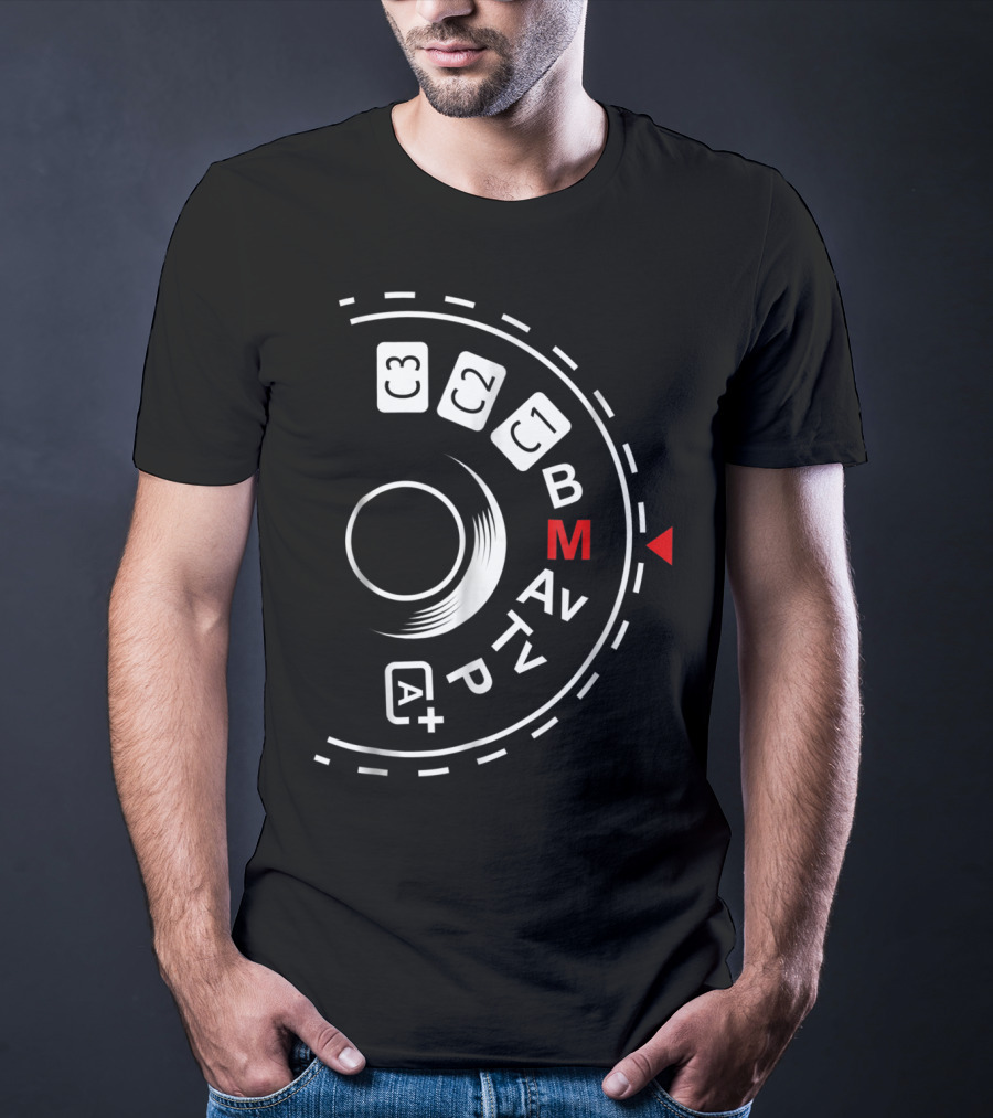 Photography Mode Dial B A M Av Tv P Iconography For Manual Shoot Enthusiasts T-Shirt
