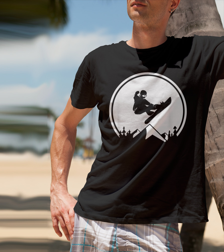 Snowboard Snowboarding Big Air Silhouette Mountain Jump T-Shirt