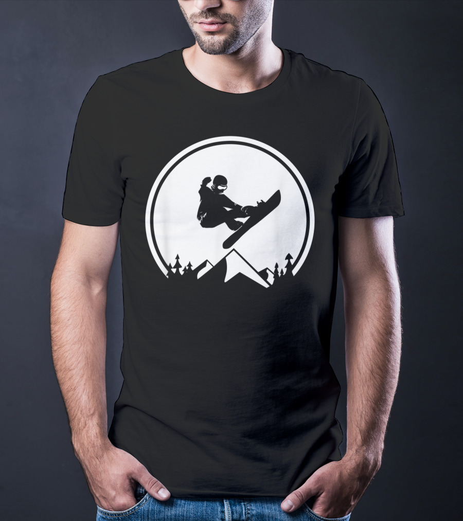 Snowboard Snowboarding Big Air Silhouette Mountain Jump T-Shirt