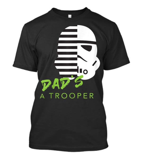 Star Wars Stormtrooper Dad's A Trooper Black And White Helmet T-Shirt