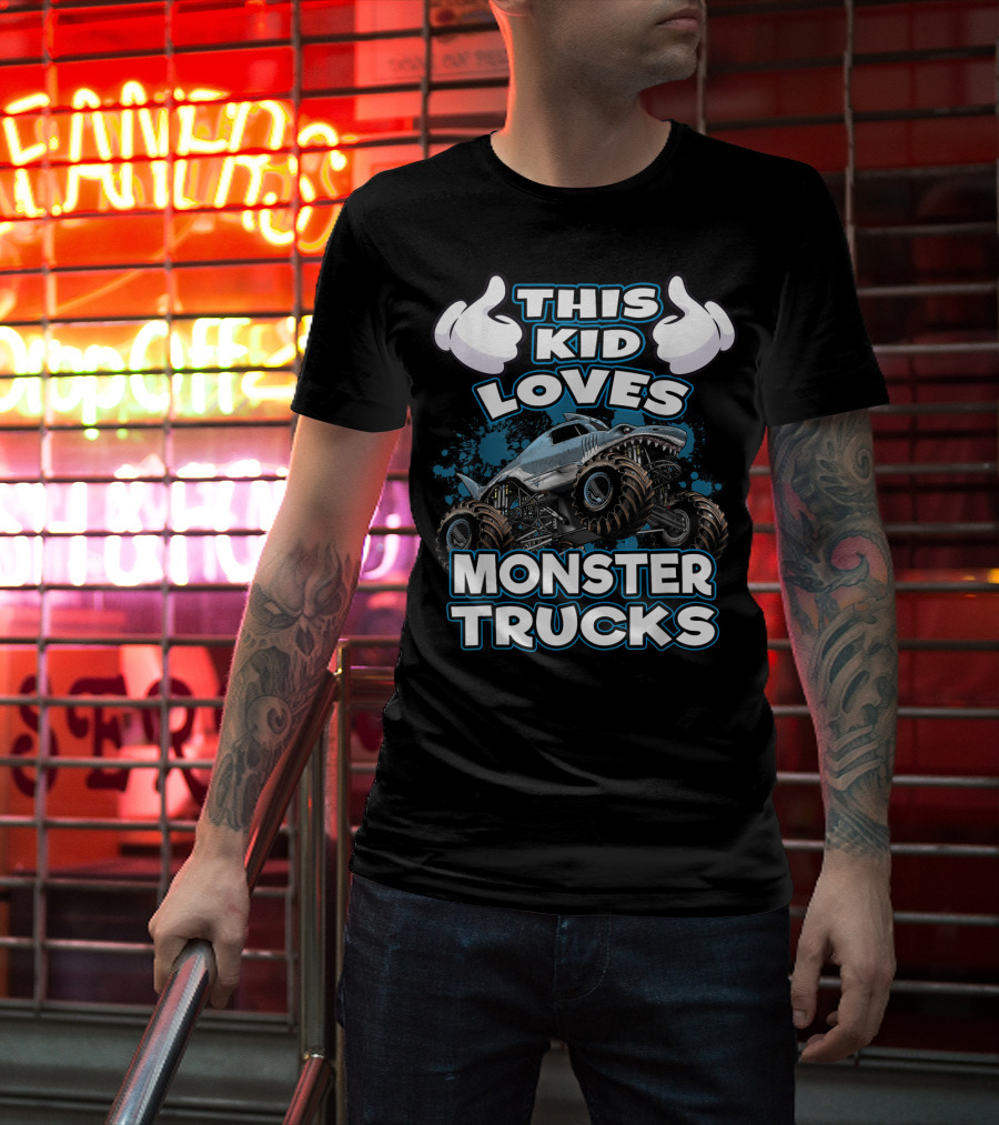 This Kid Loves Monster Trucks And Shark-Themed Off-Road Vehicles T-Shirt