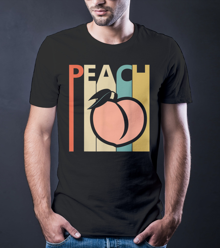 Vintage Peach Retro Fruit Emoji Peach T-Shirt