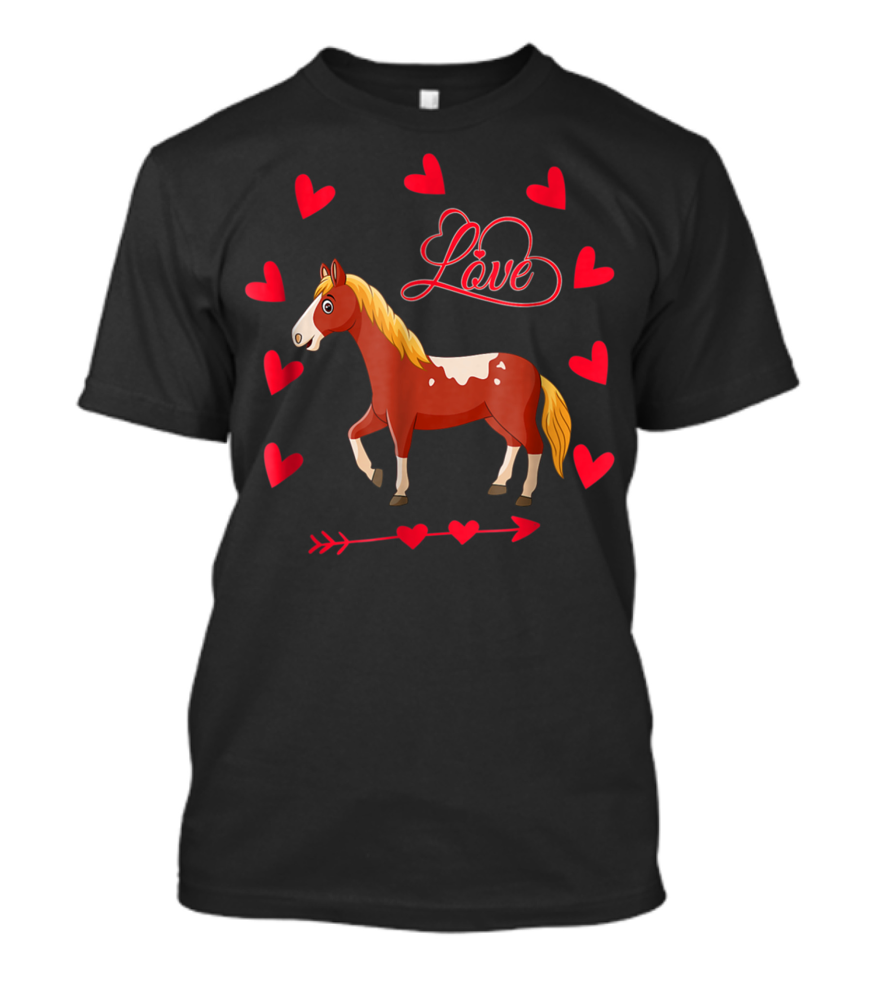 Love Heart Arrow Funny Horse Valentine's T-Shirt