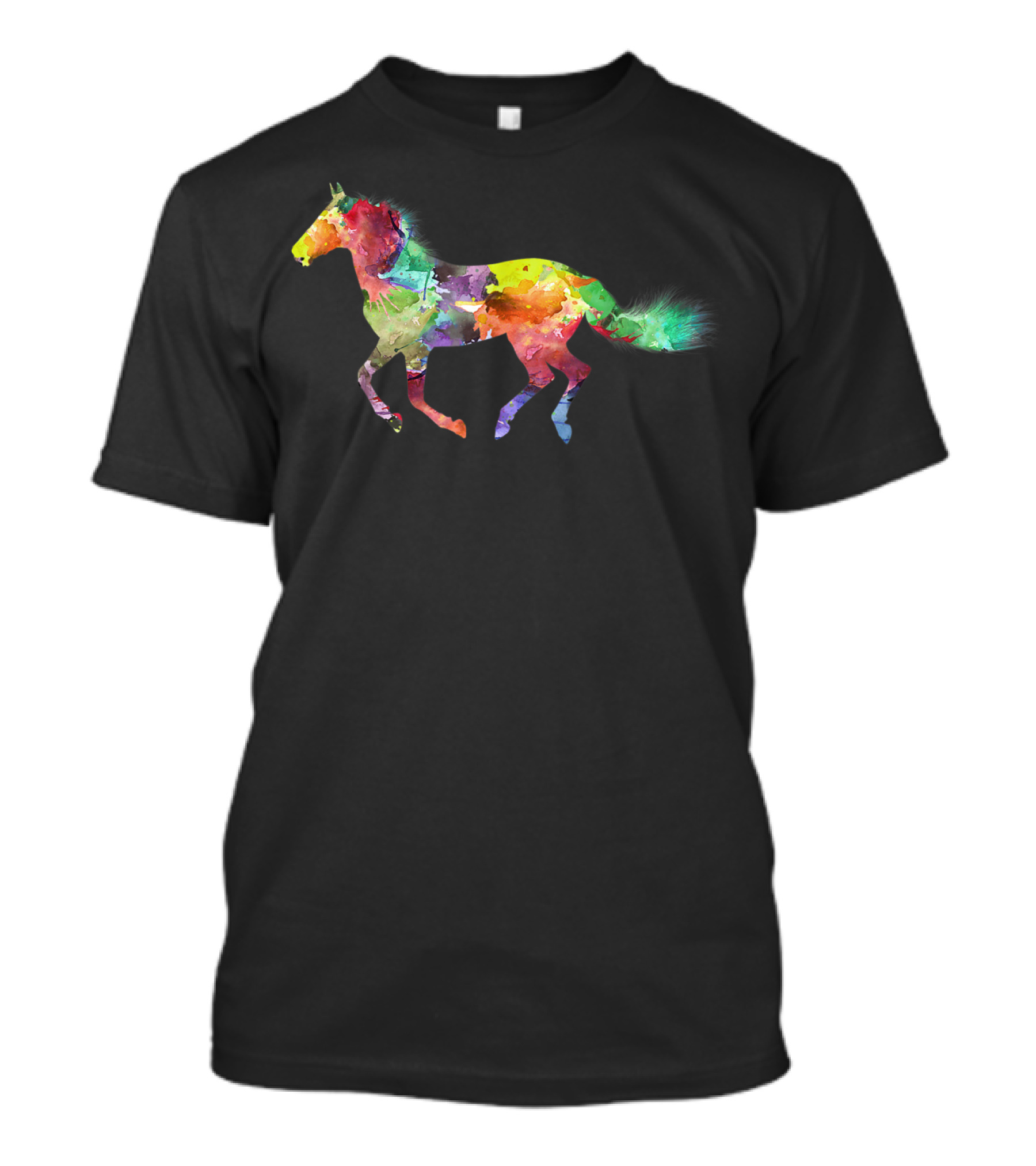 Galloping Colorful Horse Painting Horseback Riding T-Shirt