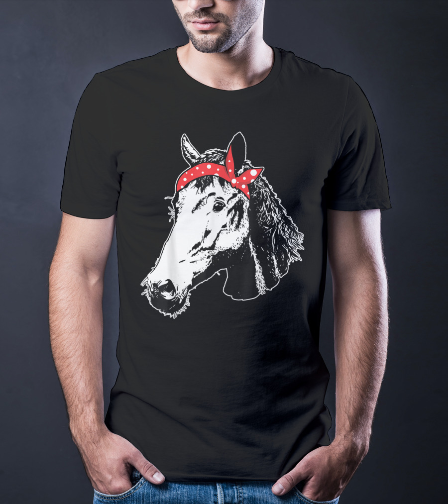 Funny Horse Red Bandana I Love Horse T-Shirt