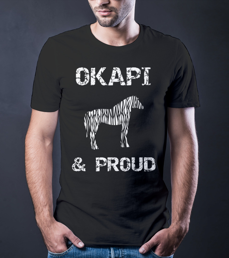 Okapi And Proud Striped Horse Design Giraffe Llama Humor RQ T-Shirt