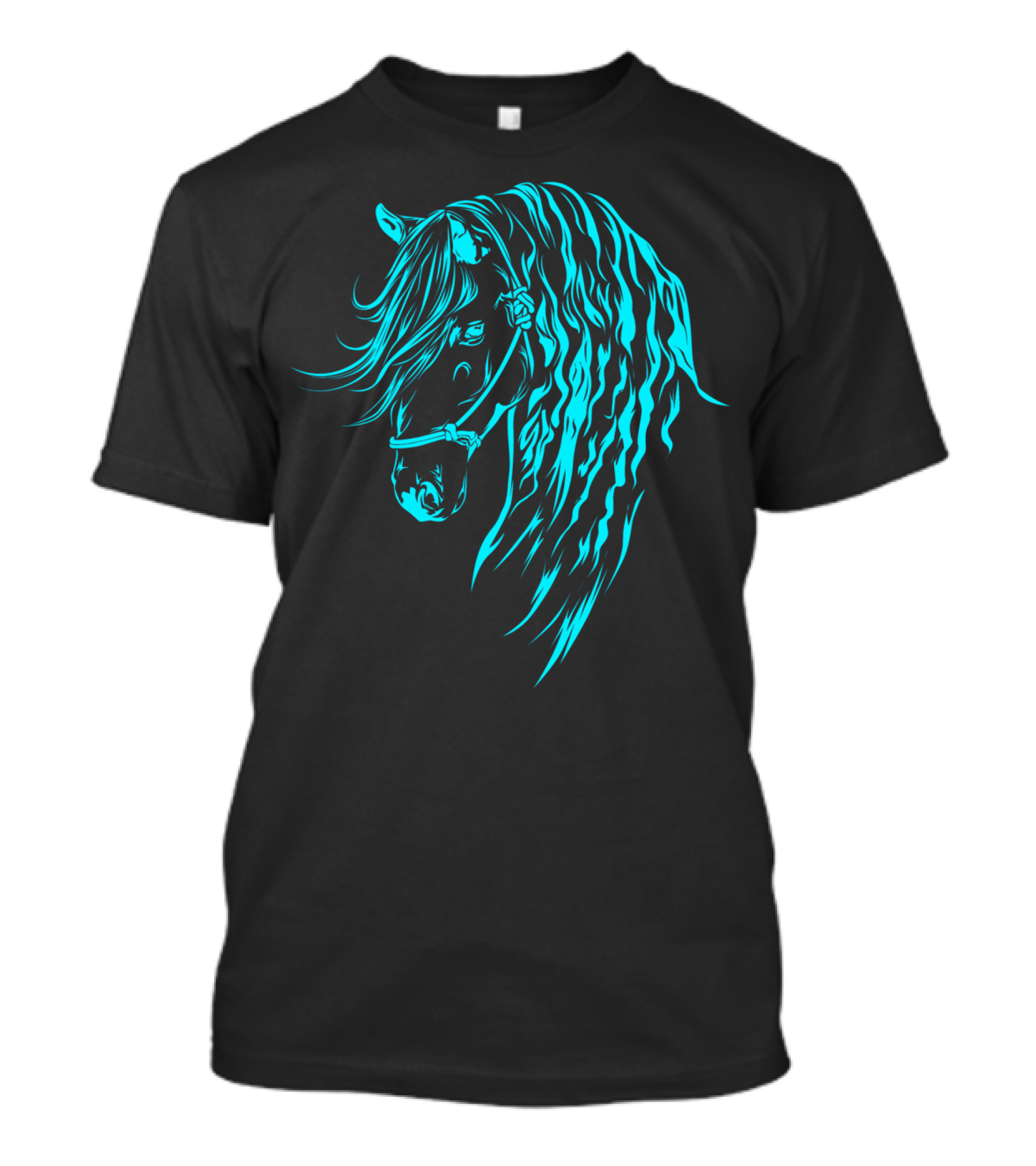 Glowing Forelock Horse Blueprint T-Shirt