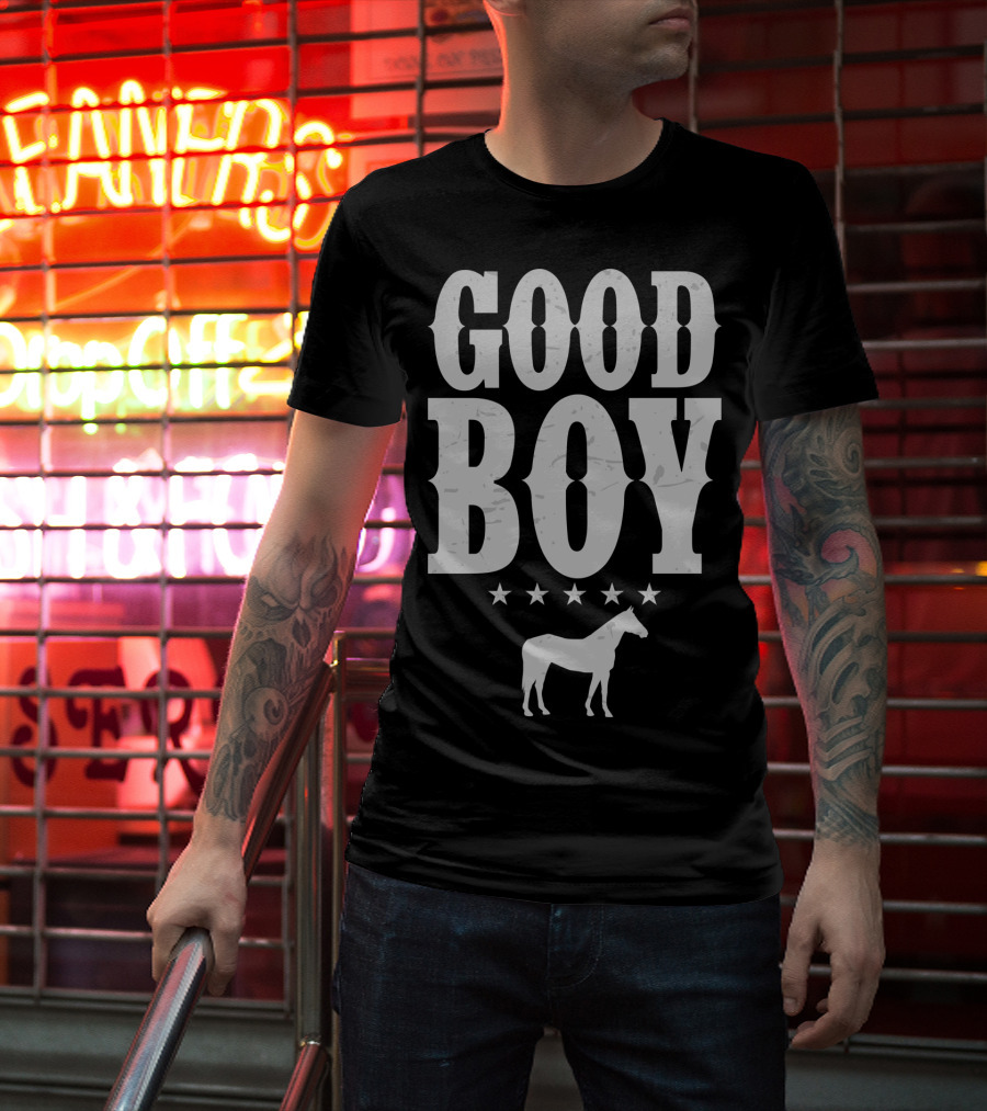 Good Boy Horse Lovers Funny Cowboy Gaming Stars T-Shirt