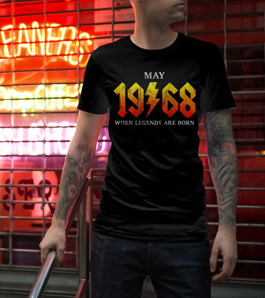 May 1968 When Legends Are Born Classic Rock Thunderbolt T-Shirt