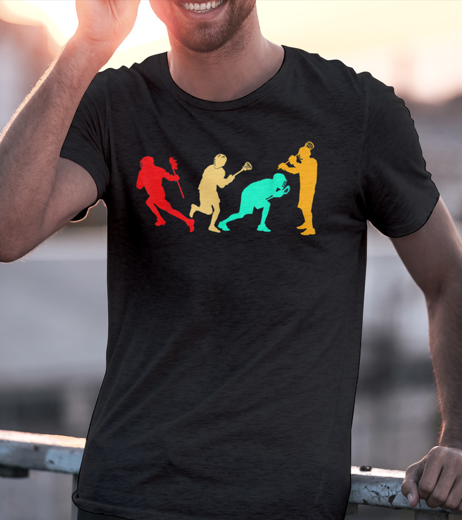 Classic Vintage Style Evolution Of American Football And Lacrosse T-Shirt