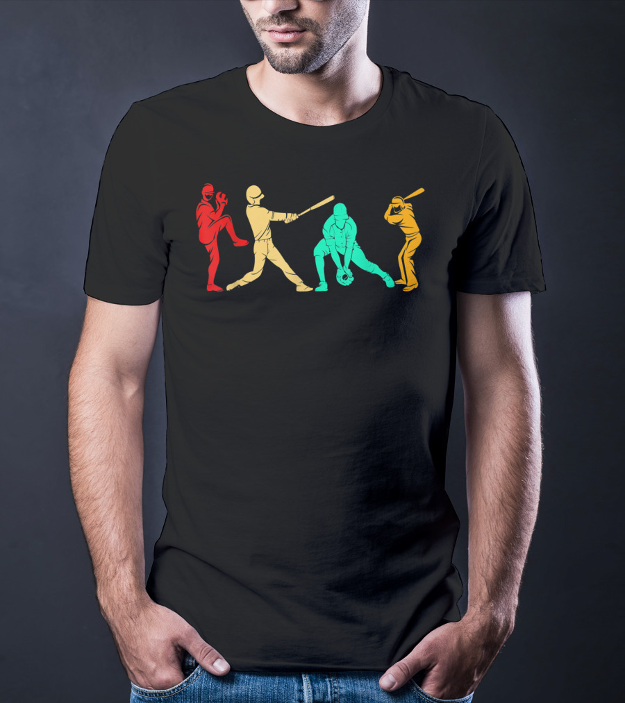 Classic Vintage Style Baseball Player T-Shirt