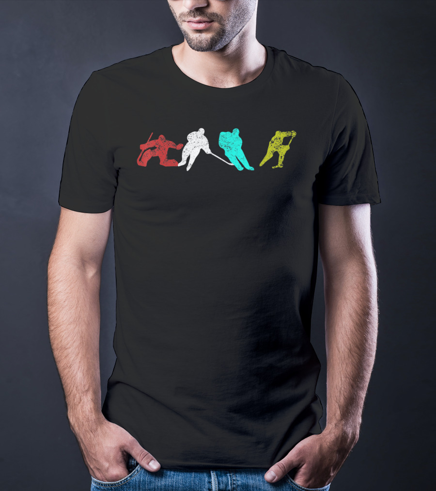 Classic Vintage Style Ice Hockey T-Shirt