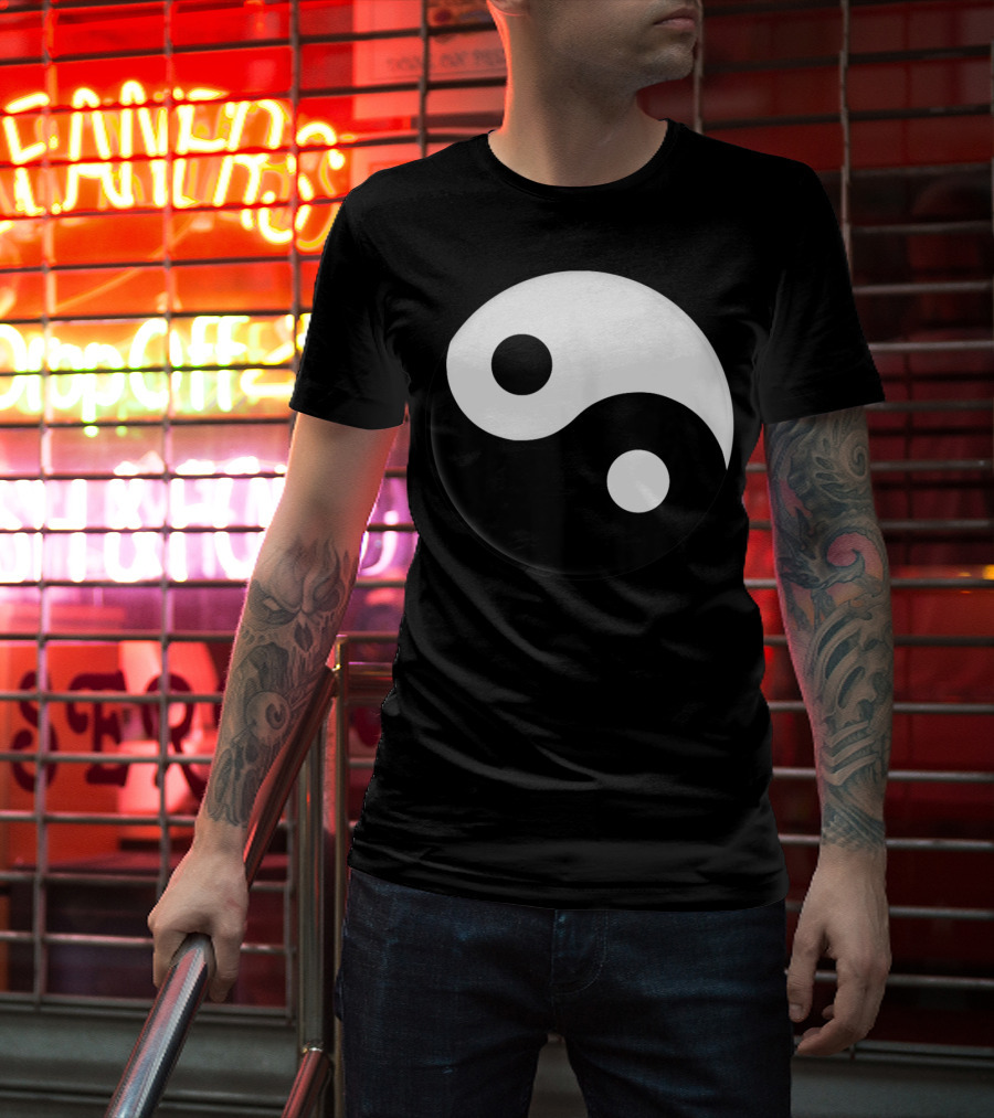 Classic Yin Yang Symbol Black White Yoga Harmony F1 T-Shirt
