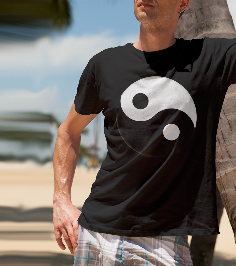 Classic Yin Yang Symbol Black White Yoga Harmony F1 T-Shirt