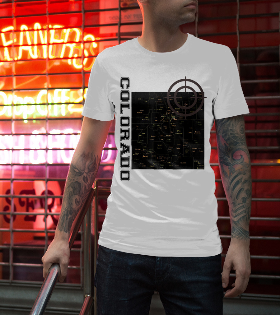 Colorado Maps With Classic Style And Fun Elements T-Shirt