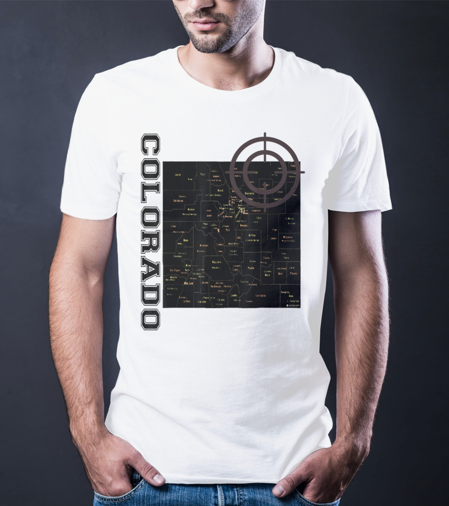 Colorado Maps With Classic Style And Fun Elements T-Shirt