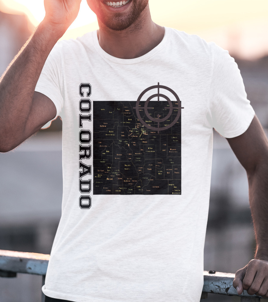 Colorado Maps With Classic Style And Fun Elements T-Shirt