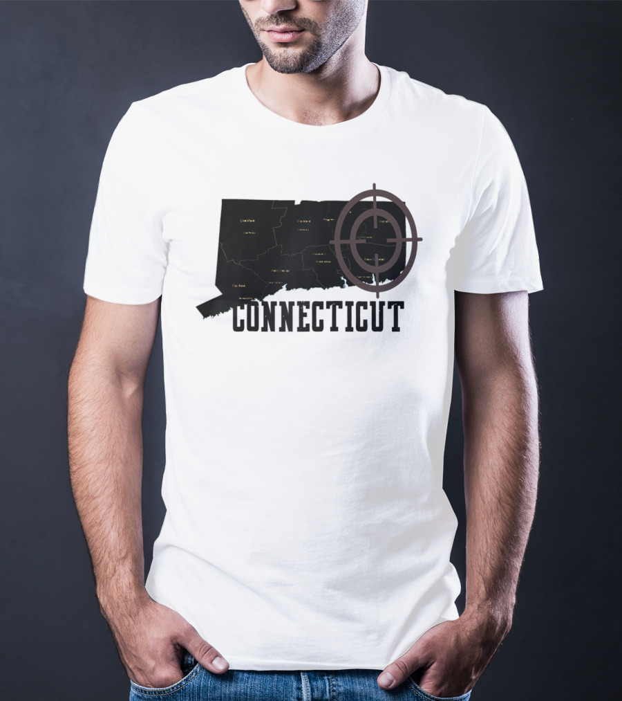 Connecticut Maps Vintage Style With Compass Overlay T-Shirt