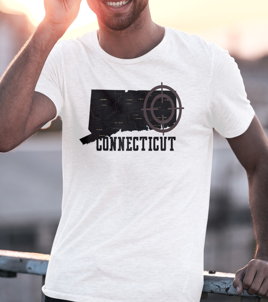 Connecticut Maps Vintage Style With Compass Overlay T-Shirt