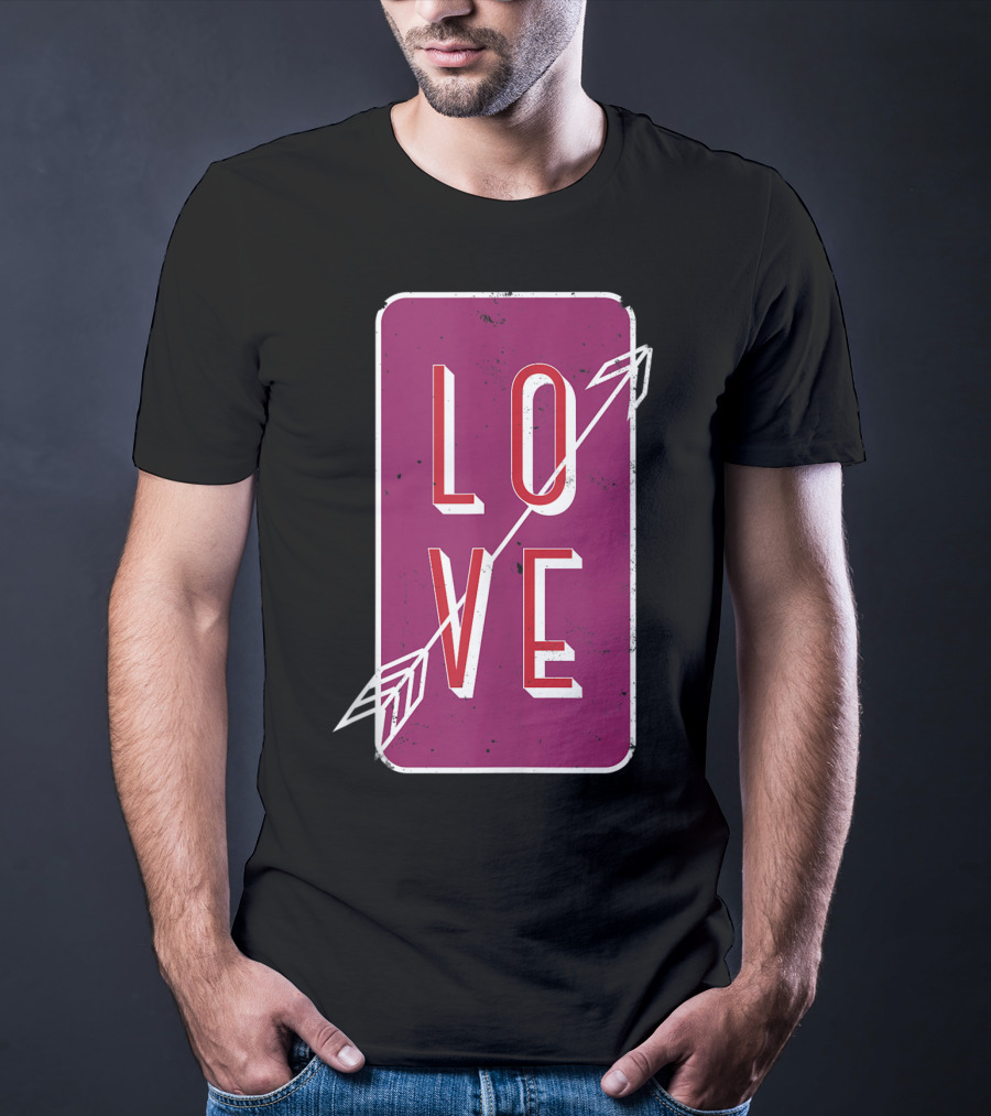 Vintage Arrow Love Classic Romantic Couple T-Shirt