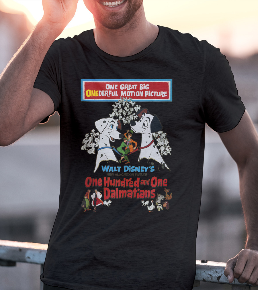 Walt Disney's One Hundred And One Dalmatians One Great Big ONEDERFUL Motion Picture T-Shirt