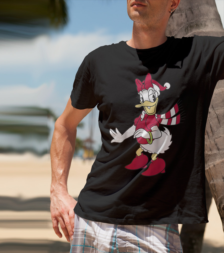 Disney Daisy Duck With Festive Holiday Scarf And Hat T-Shirt