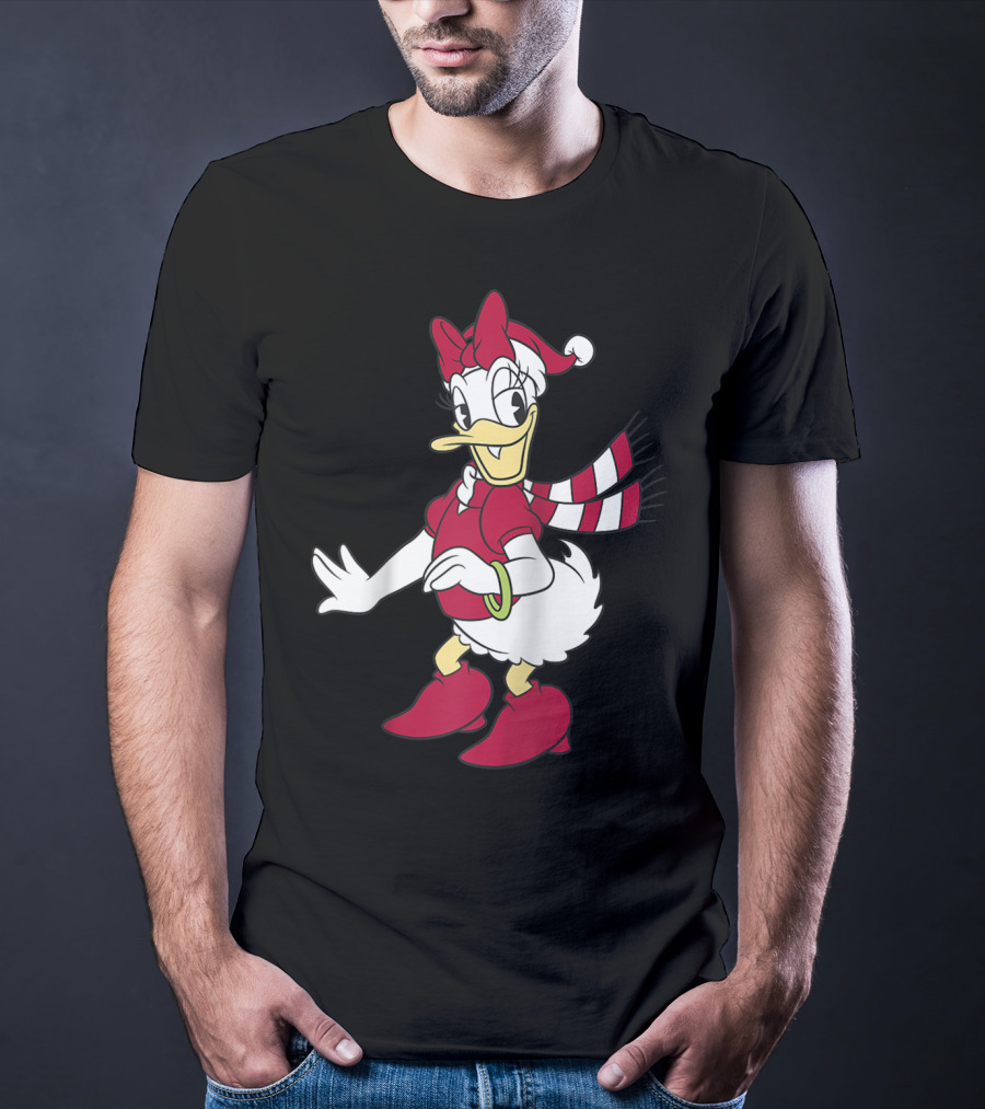 Disney Daisy Duck With Festive Holiday Scarf And Hat T-Shirt