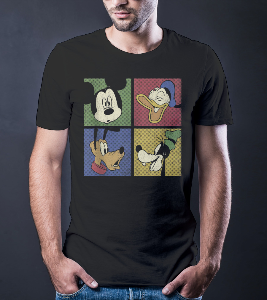 Mickey Mouse And Friends Classic Comic Style Quartet T-Shirt
