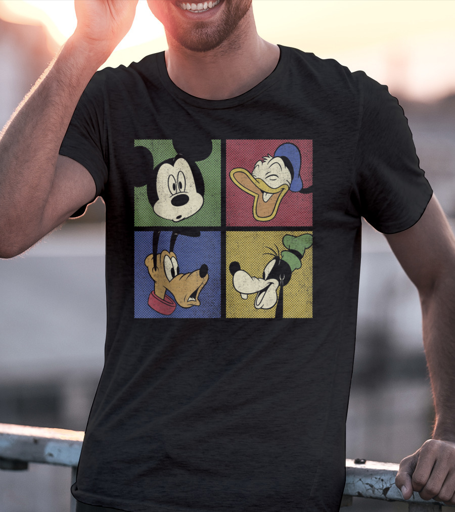 Mickey Mouse And Friends Classic Comic Style Quartet T-Shirt