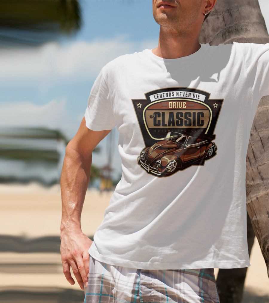 Drive Legends Never Die The Classic Automotive Club T-Shirt
