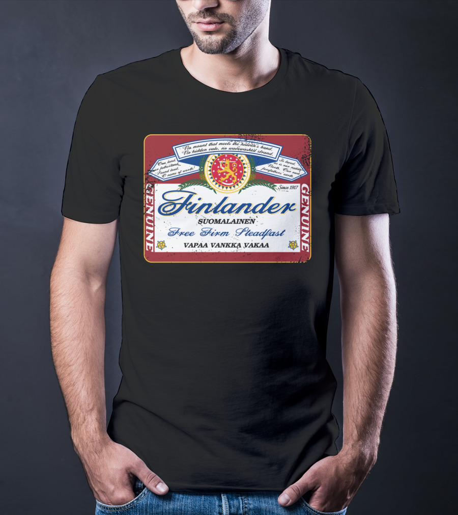 Finlander Genuine Suomilainen Free Firm Steadfast Vapaa Vankka Vakaa Finnish Vintage T-Shirt