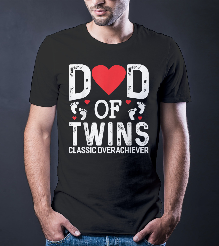 Dad Heart Of Twins Classic Overachiever Twins T-Shirt