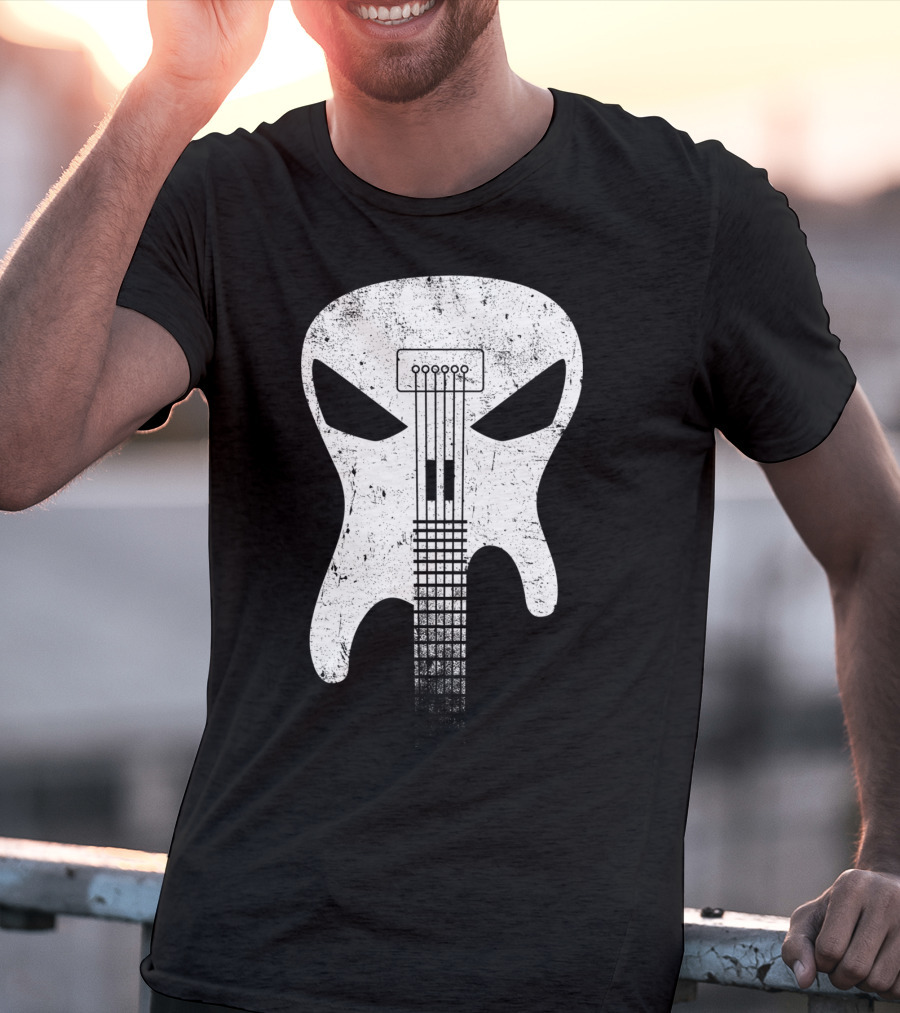 Guitar Skull Monster Classic Rock Music T-Shirt
