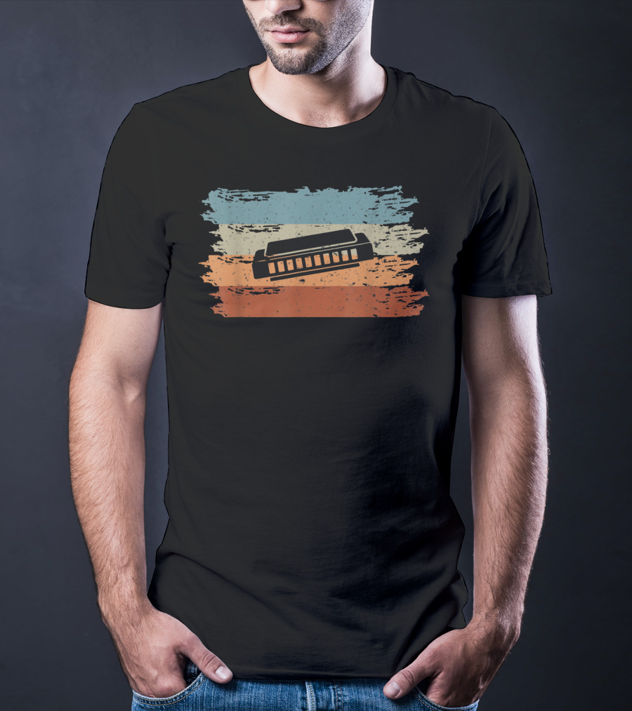 Harmonica Classic Vintage Retro Stripes T-Shirt