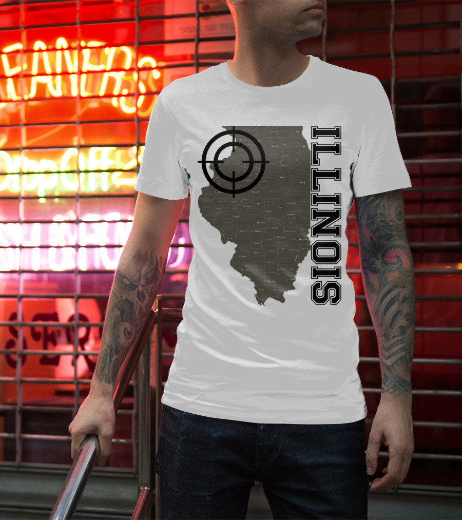 Illinois Maps Vintage Target Classic Fun T-Shirt